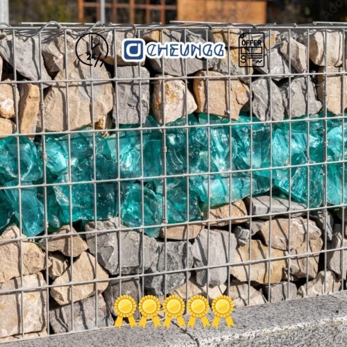 Glass Gabion Basket Wall