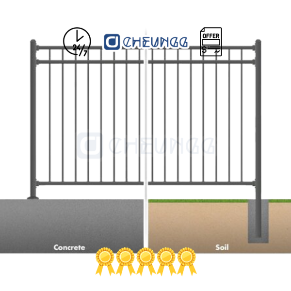 Black Metal Steel Fence Factory China -CHEUNGG STEEL