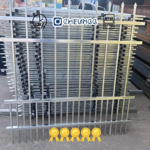 Black Metal Tubular Puppy Spear Top Fence Panels for Dog